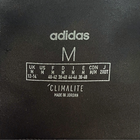 Adidas Leggings Three 3 Stripe Climalite Tights Athletic Lounge - Picture 4 of 13